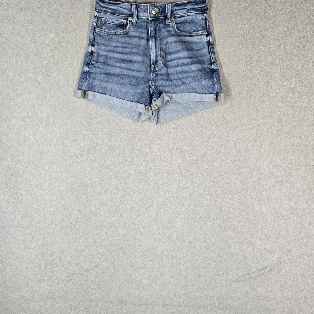 American Eagle Outfitters Women Shorts US 2 Blue Denim Jean Shorts Mom